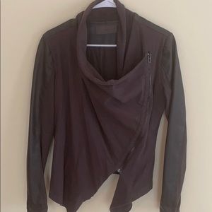 Women’s leather and cloth jacket